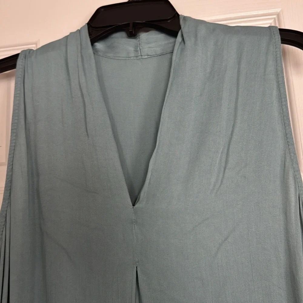 Jade color summer dress - Picture 2 of 9